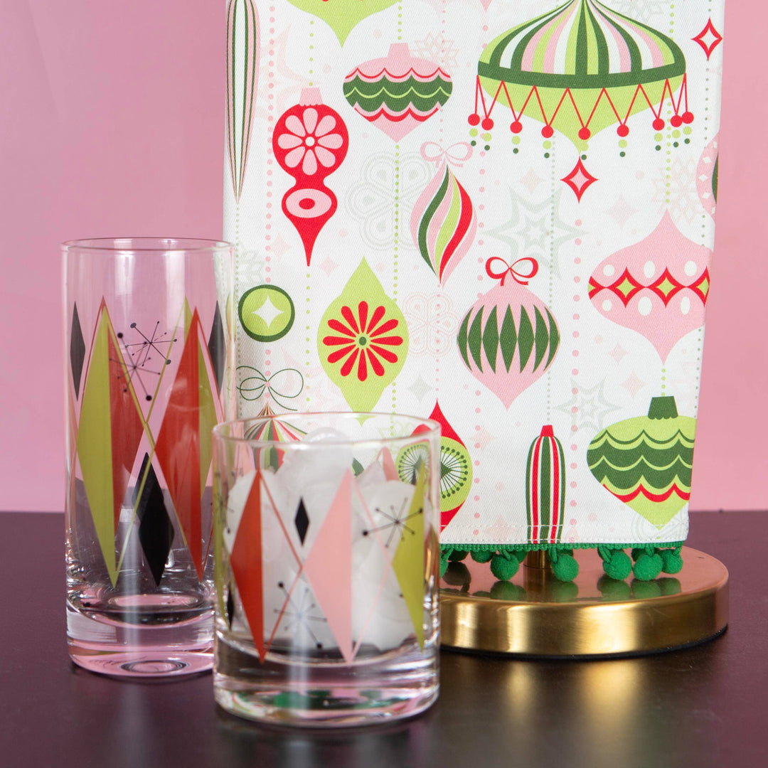 Retro Diamonds Vintage Inspired Highball Tall Cocktail Glass