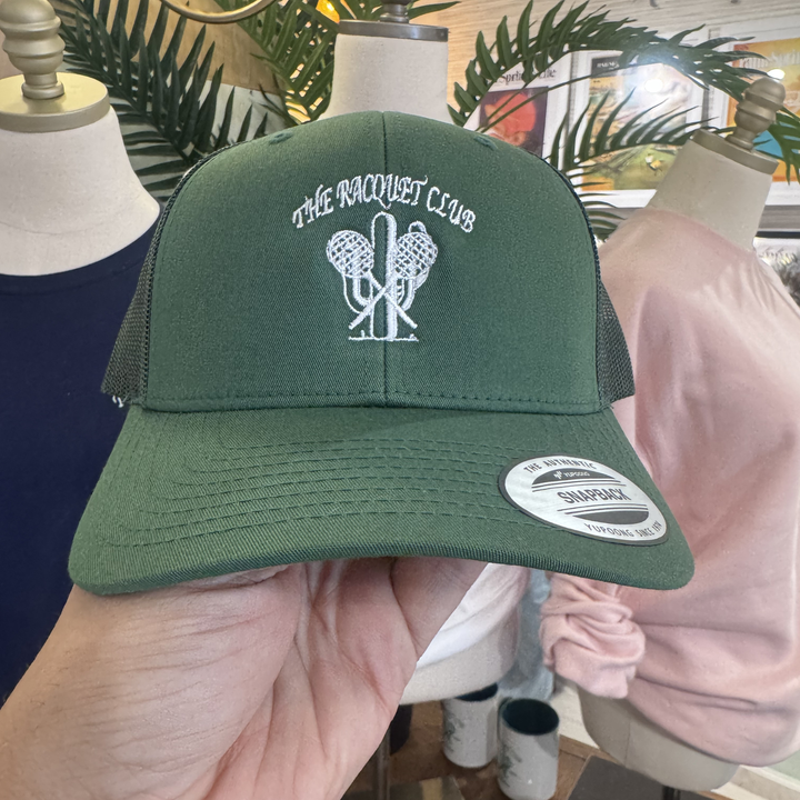 Racquet Club Snapback Logo Hat Evergreen