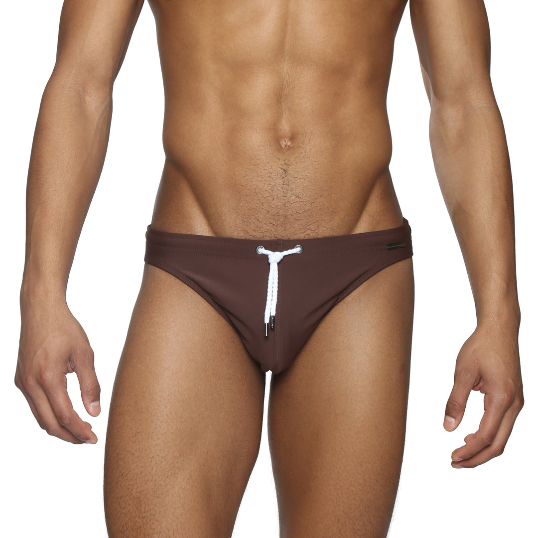 Chocolate Solid Blade Bikini - Parke & Ronen