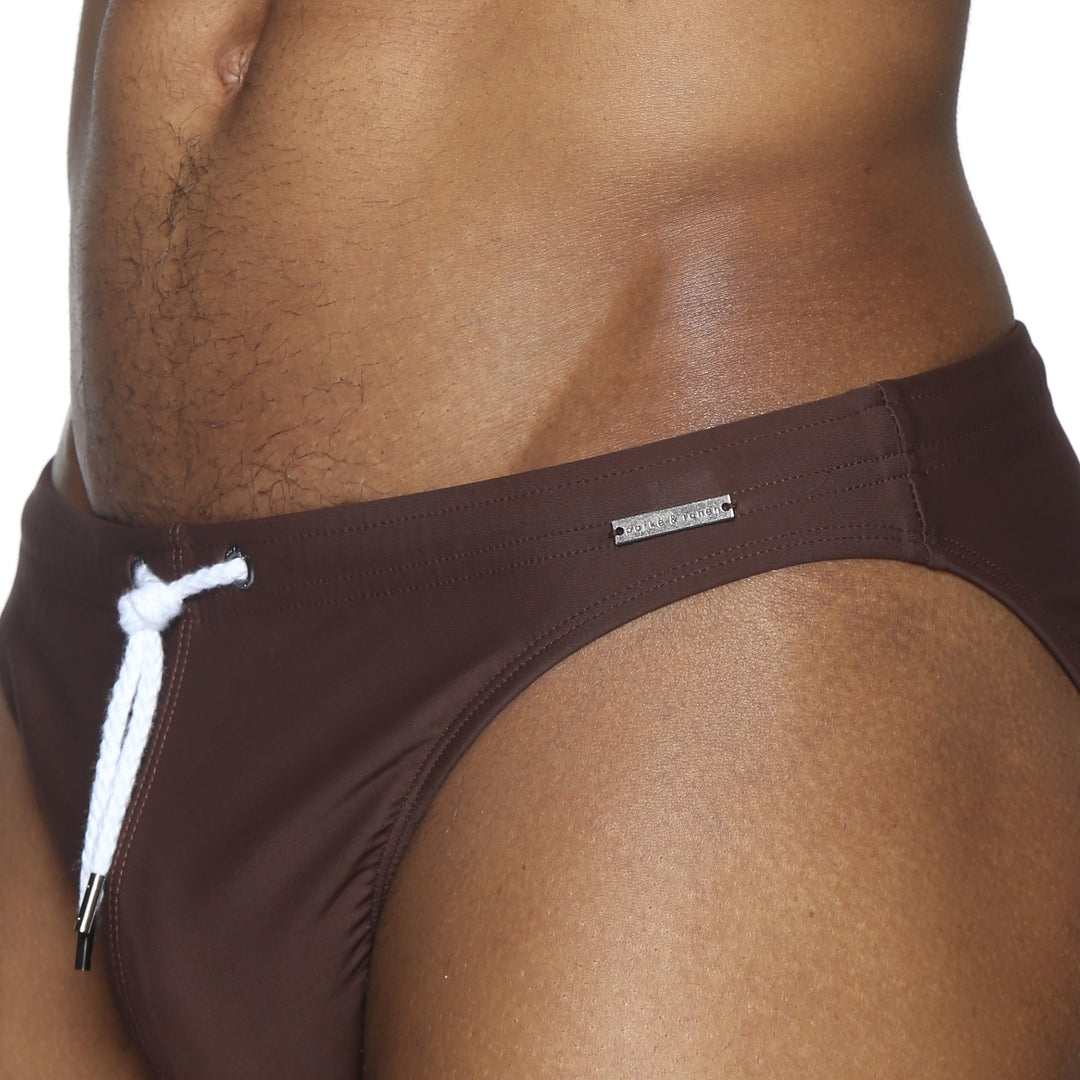 Chocolate Solid Blade Bikini - Parke & Ronen