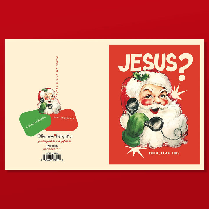 Santa Jesus Dude Christmas Card