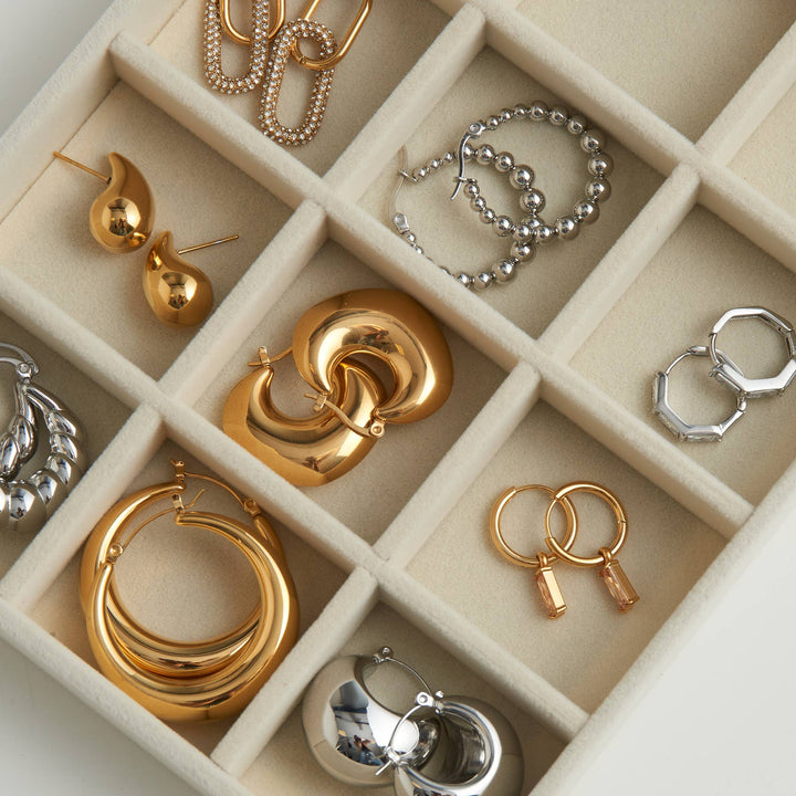 Waterproof Earrings Narelle Bubble Hoops in 18K Gold