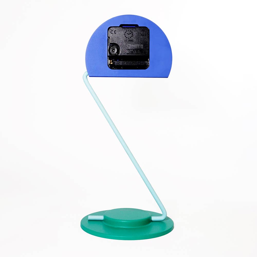 Peacock Desk Clock - Movable Height - Memphis Design