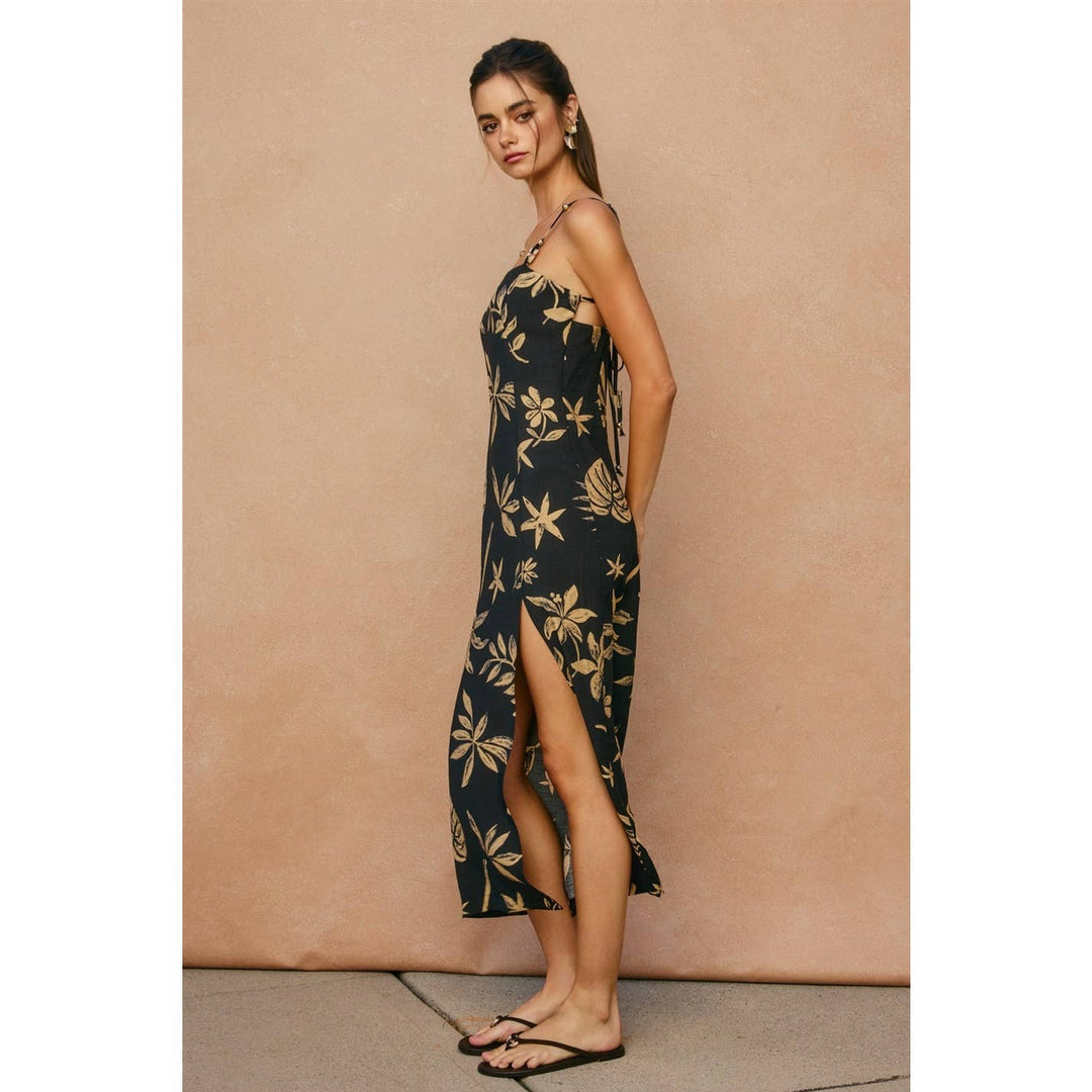 Coconut Kiss Front Slit Midi Dress