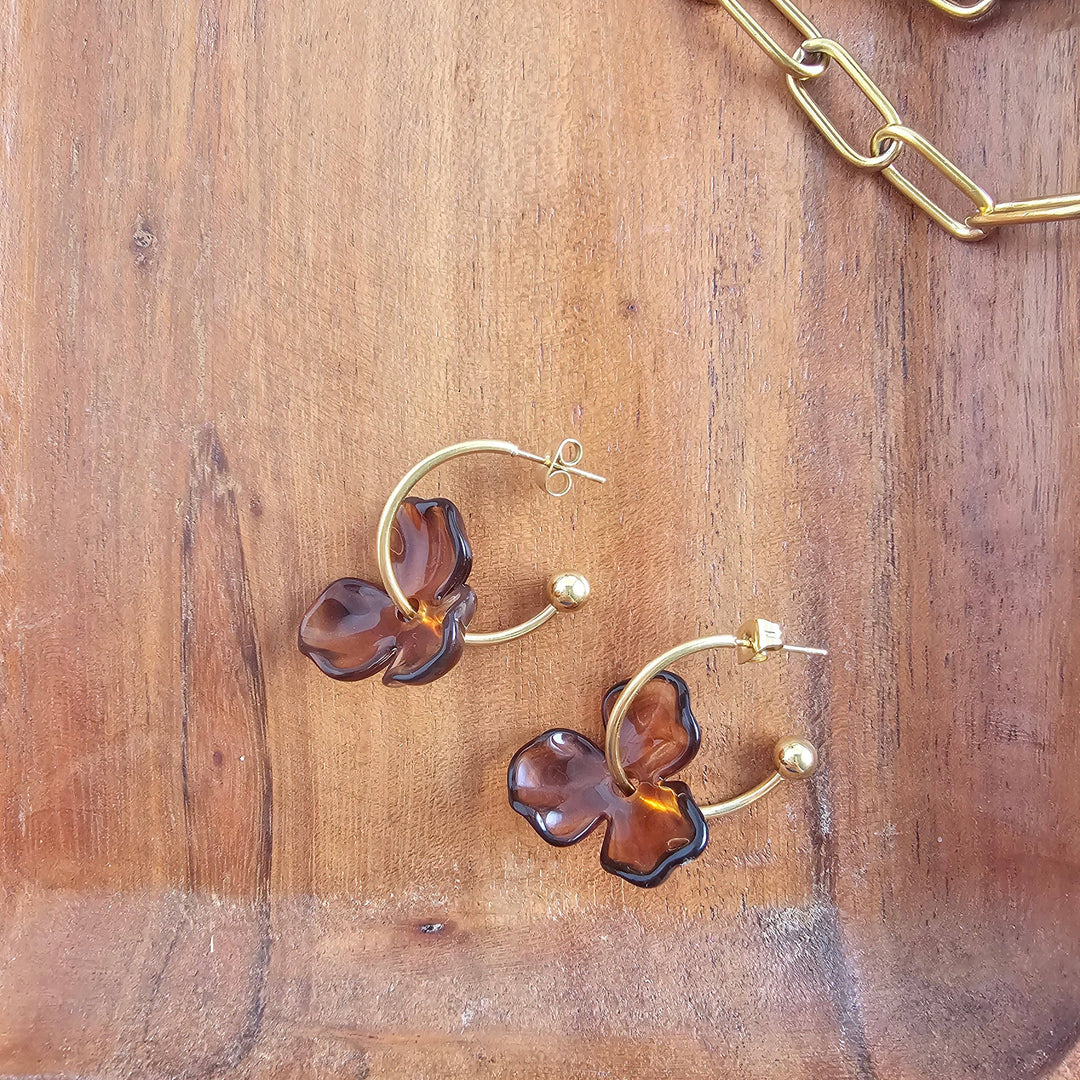 Magnolia Hoops - Amber