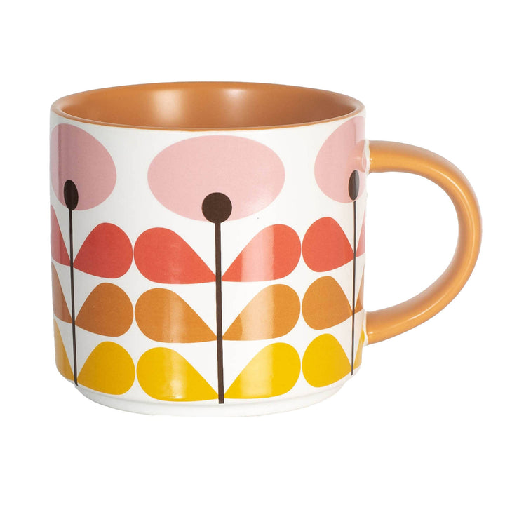 Pink Mid-Century Modern Flower Stackable Coffee Mug