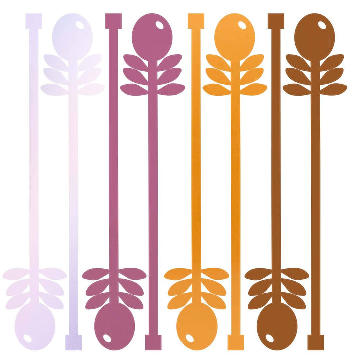 Purple Flower Acrylic Beverage Mixing Swizzle Stix