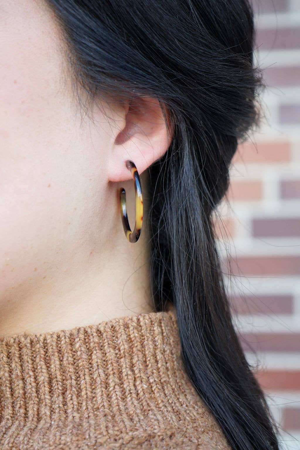 Camy Hoop Earrings - Tortoise