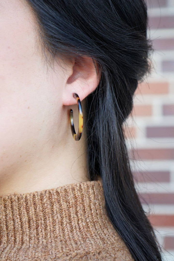 Camy Hoop Earrings - Tortoise
