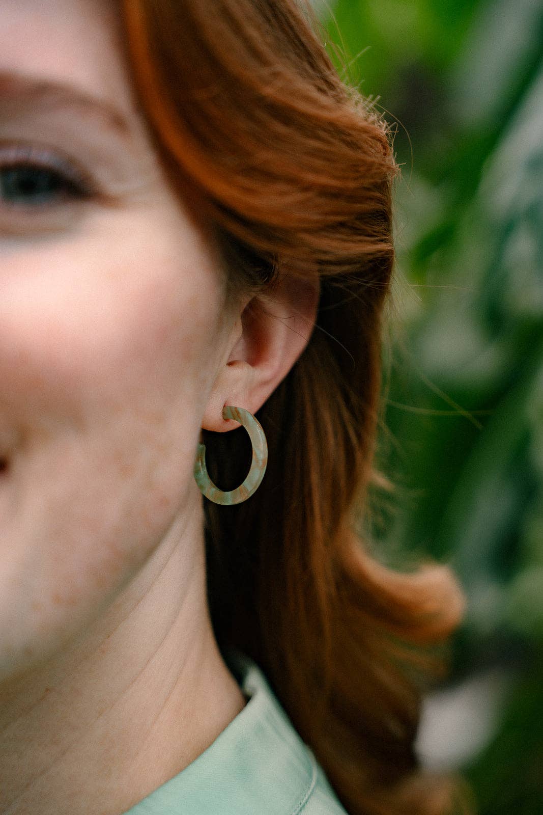 Cam Mini Hoop Earrings - Champagne Mint Earrings