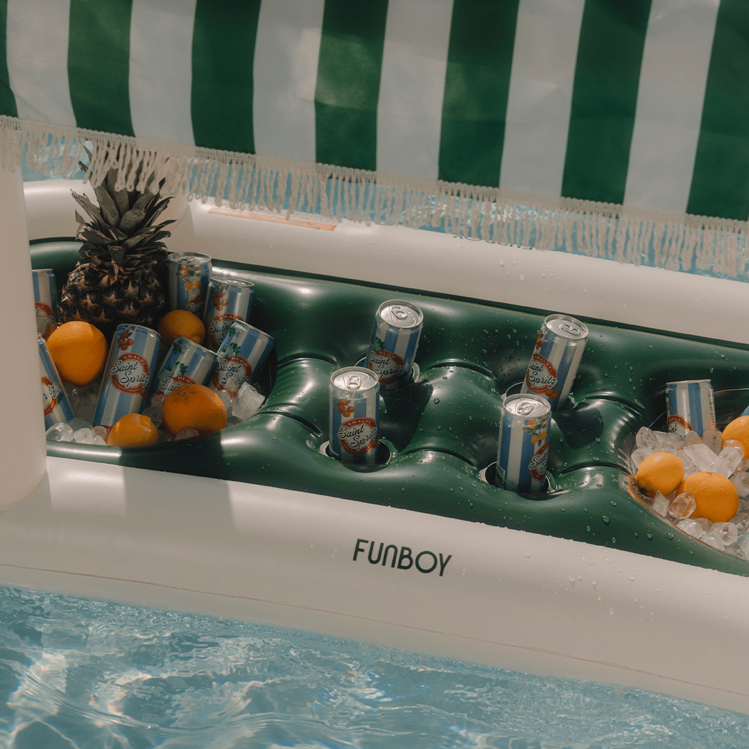Floating Cabana Bar Green Stripes