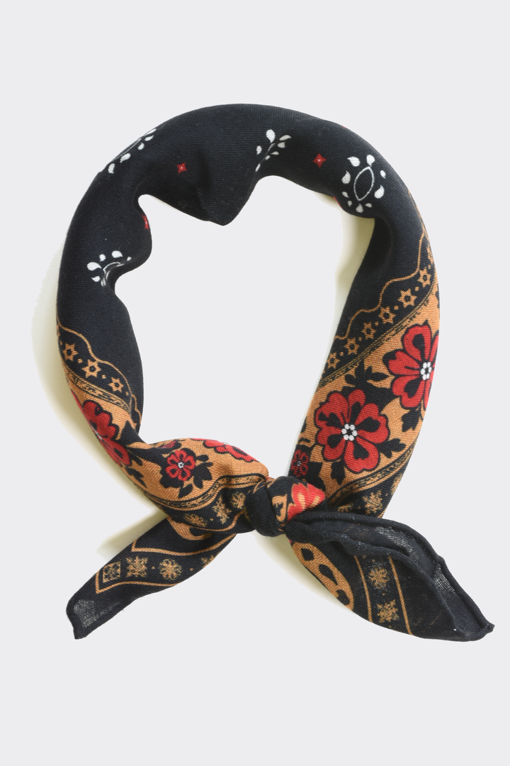 Western Floral Horseshoe 100% Wool Bandana