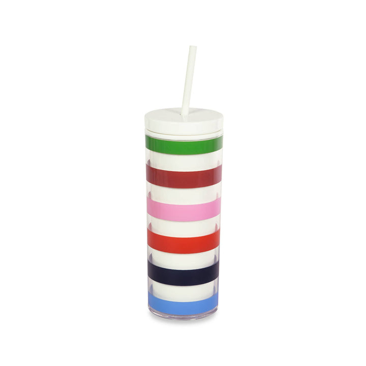 Kate Spade Acrylic Tumbler with Straw, Adventure Stripe