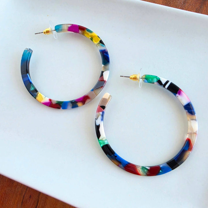 Cameron Hoop Earrings - Moody Mosaic