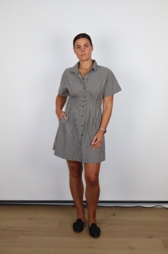 Arden Mini Shirt Dress Black/White Gingham