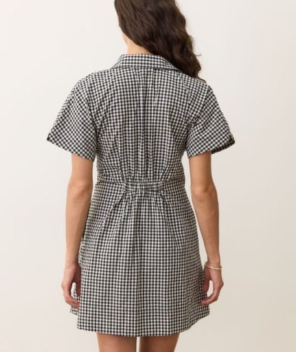 Arden Mini Shirt Dress Black/White Gingham