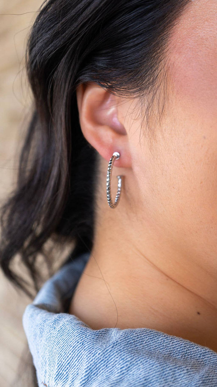 Luxe Harlow Hoop Earrings - Silver