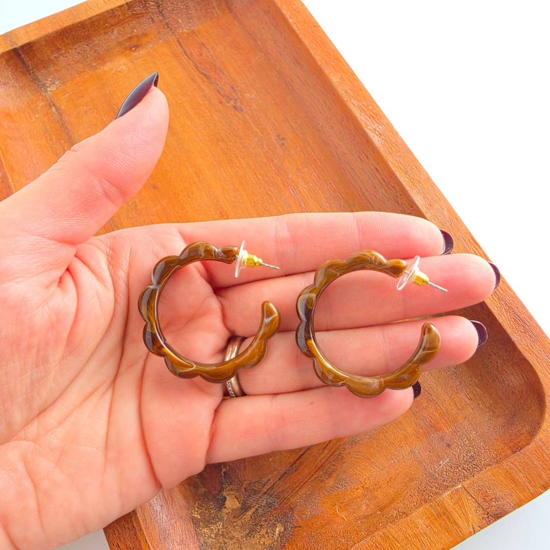 Scarlett Hoop Earrings - Cocoa Brown