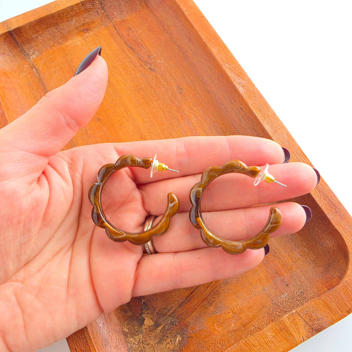 Scarlett Hoop Earrings - Cocoa Brown