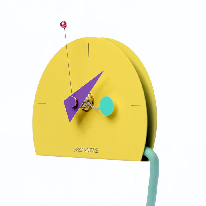 Peacock Desk Clock - Movable Height - Memphis Design