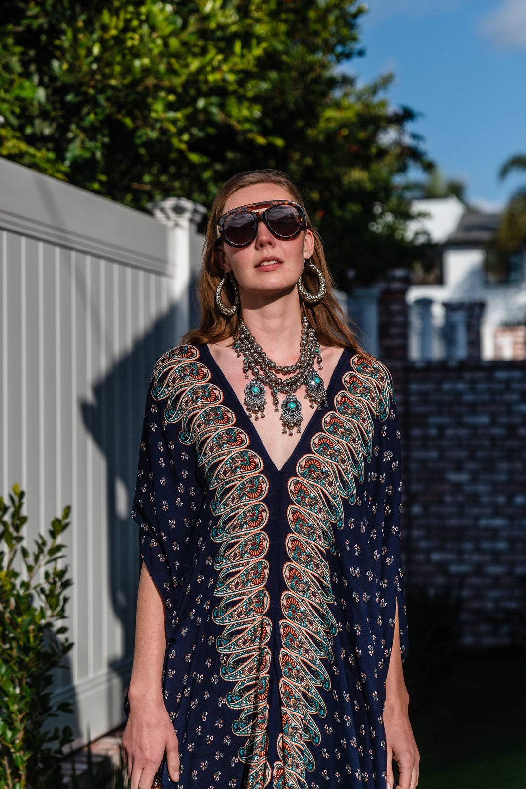 Kinsley Paisley Border Caftan