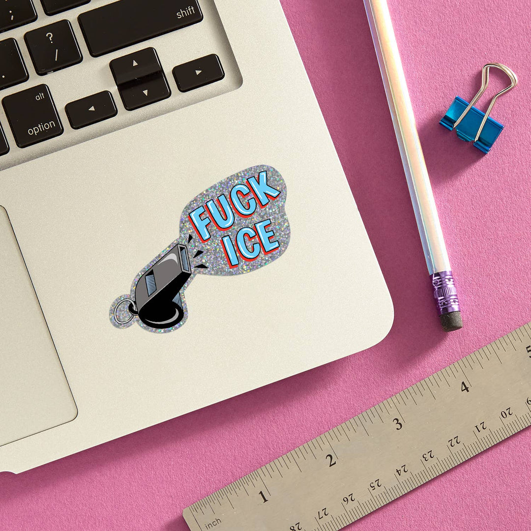 Fuck ICE Whistle Die Cut Sticker