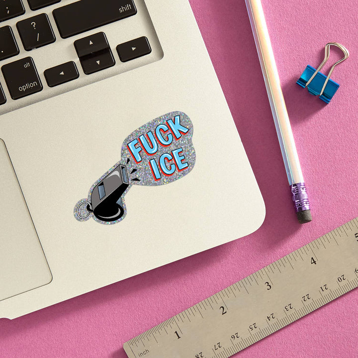 Fuck ICE Whistle Die Cut Sticker
