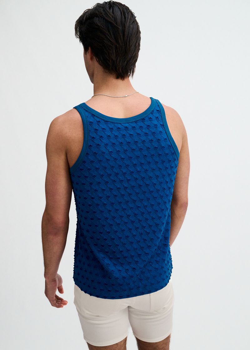 Petrol Stretch Ripped Knit Tank St-11141