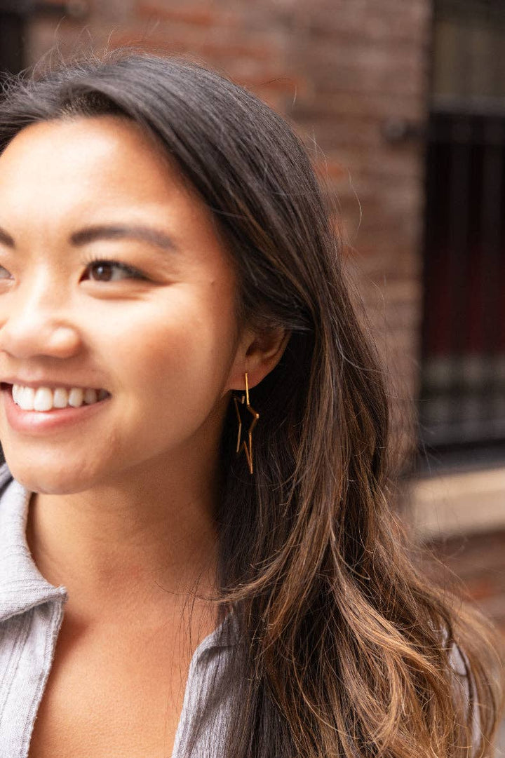 Luxe Star Hoop Earrings - Gold