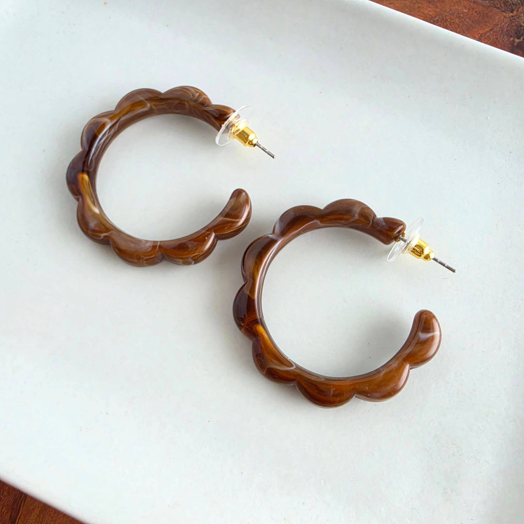 Scarlett Hoop Earrings - Cocoa Brown