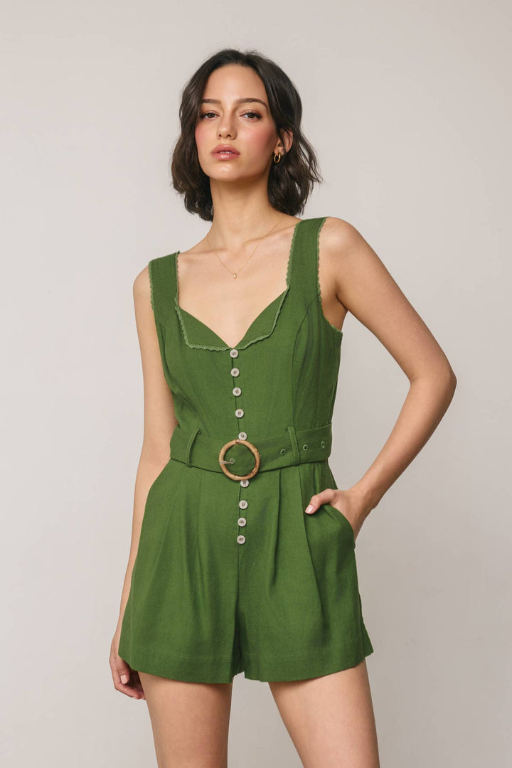 Heaven Sent Lace Trim Foldover Romper