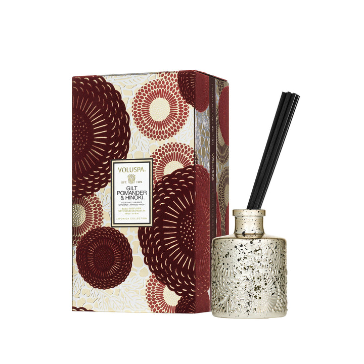 Gilt Pomander Hinoki Holiday Reed Diffuser