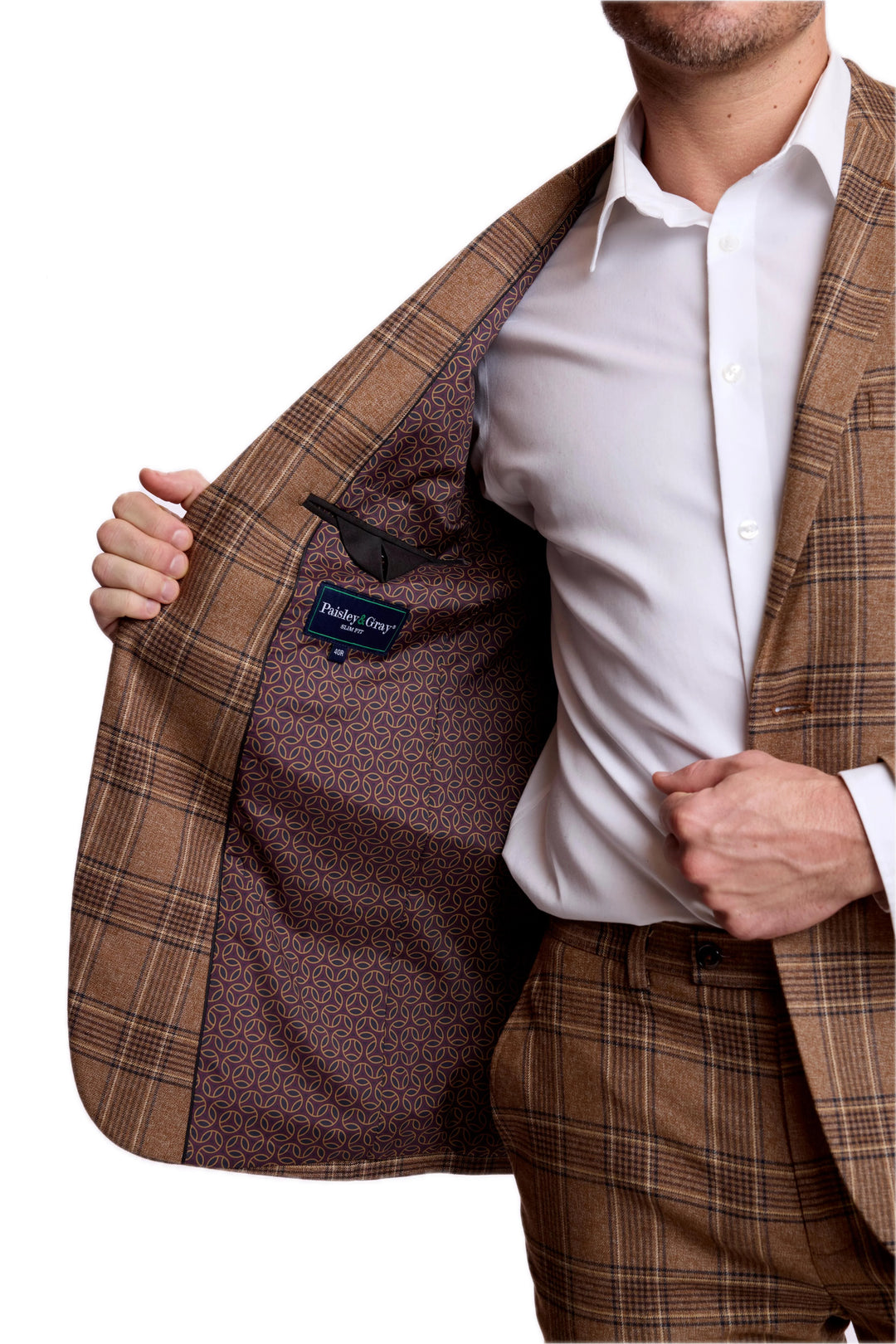 Dover Notch Jacket - Brown Tan Plaid