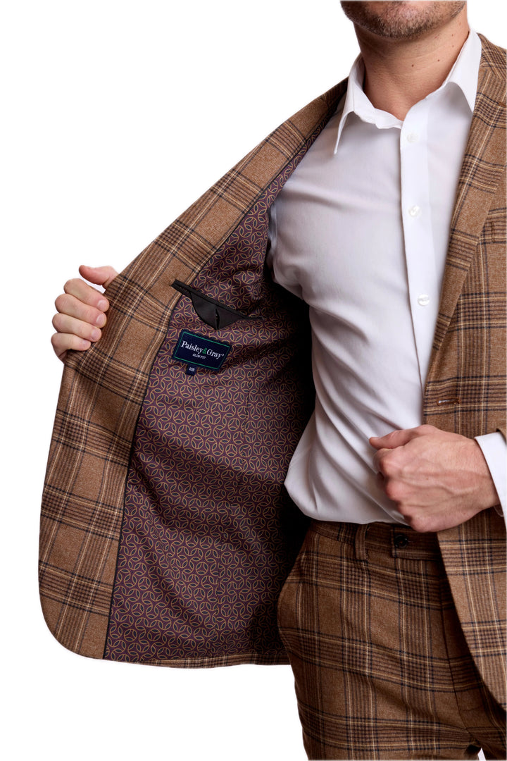 Dover Notch Jacket - Brown Tan Plaid