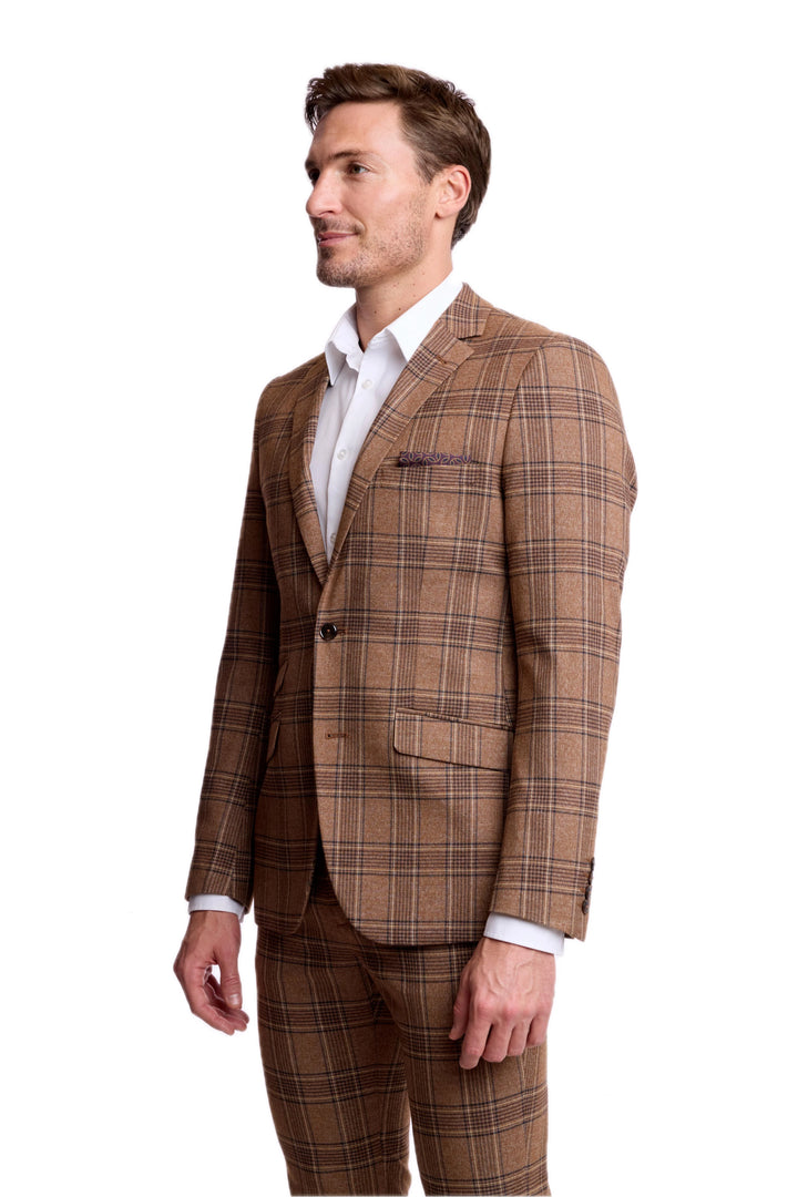 Dover Notch Jacket - Brown Tan Plaid