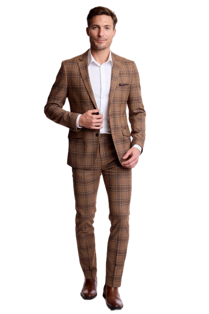 Dover Notch Jacket - Brown Tan Plaid