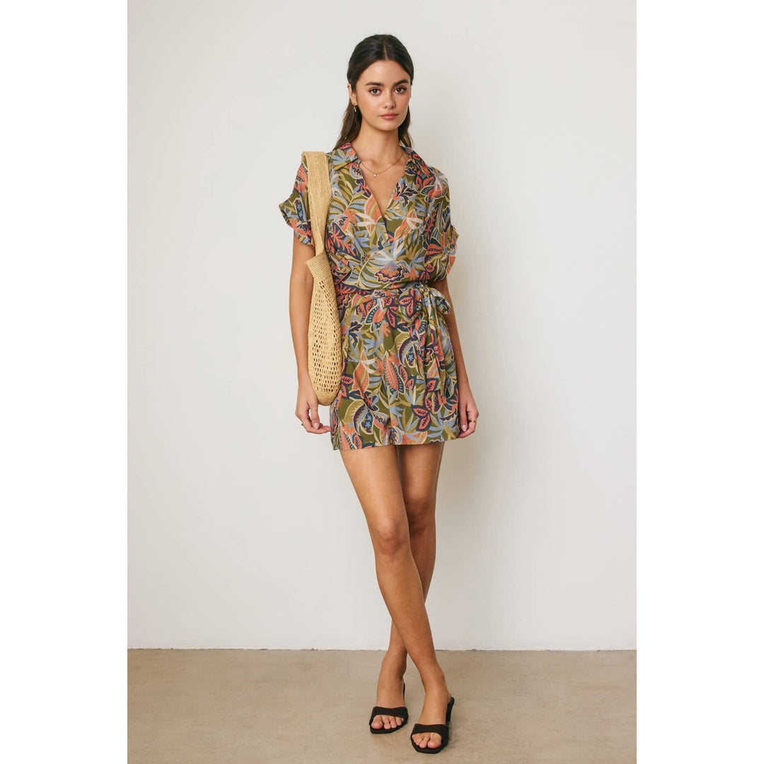 Island Solstice Surplice Waist Tie Romper