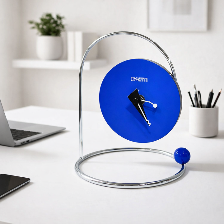 Monk Desk Clock in Primary Color Red, Yellow, Blue