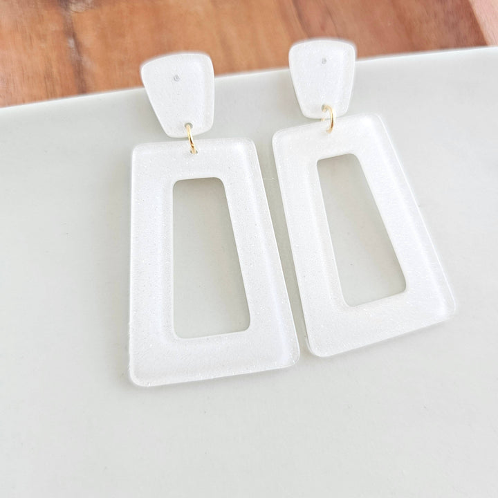Avery Earrings - White Glitter // Jewelry, Game Day