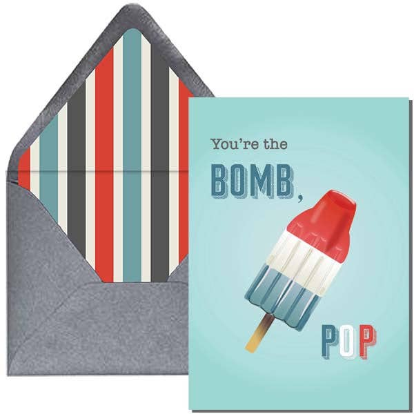 Bomb Pop Funny Vintage Fathers Day Greeting Card for Dad