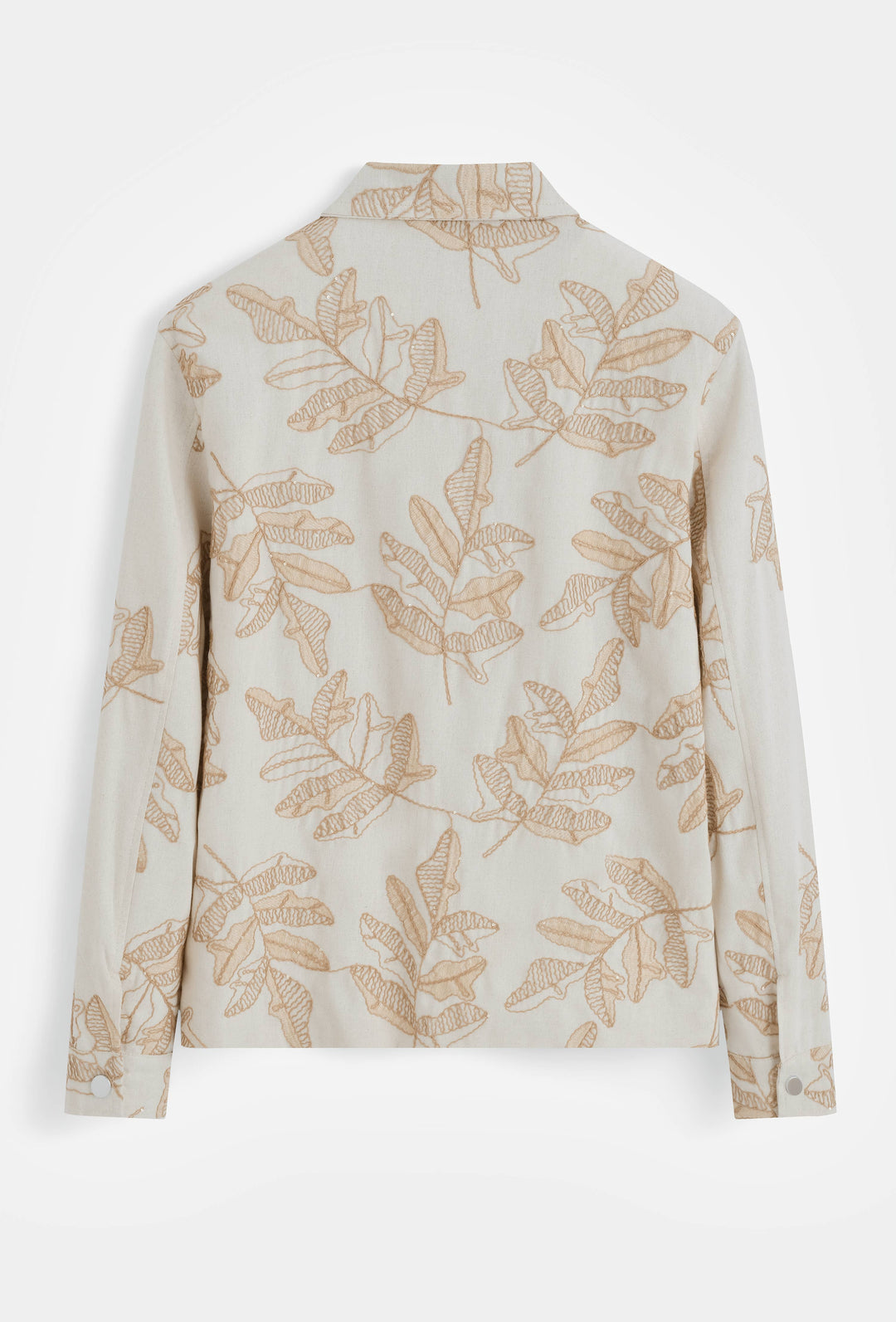 Jacket with Floral Embroidery Beige