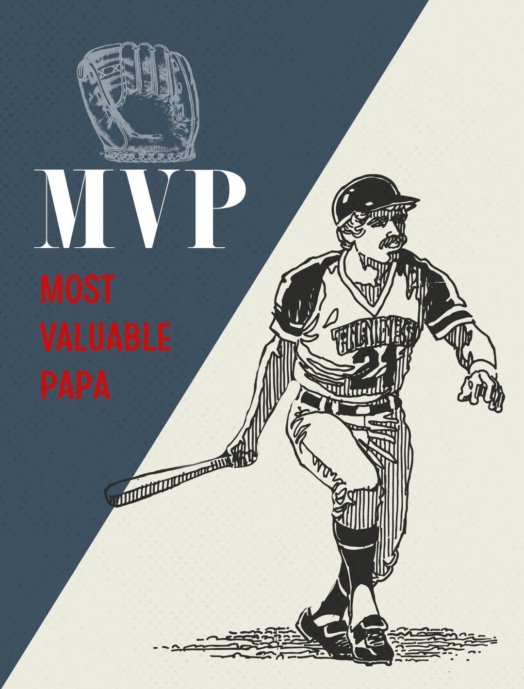MVP Most Valuable Papa Vintage Baseball Greeting Card