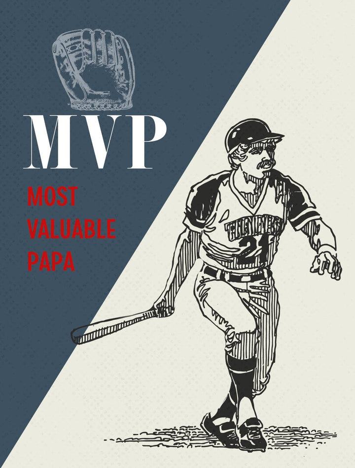 MVP Most Valuable Papa Vintage Baseball Greeting Card