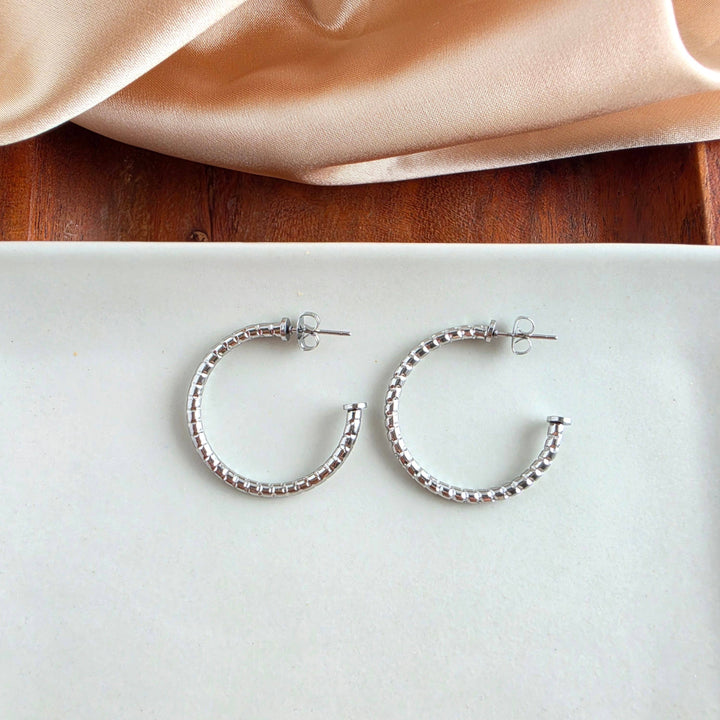 Luxe Harlow Hoop Earrings - Silver