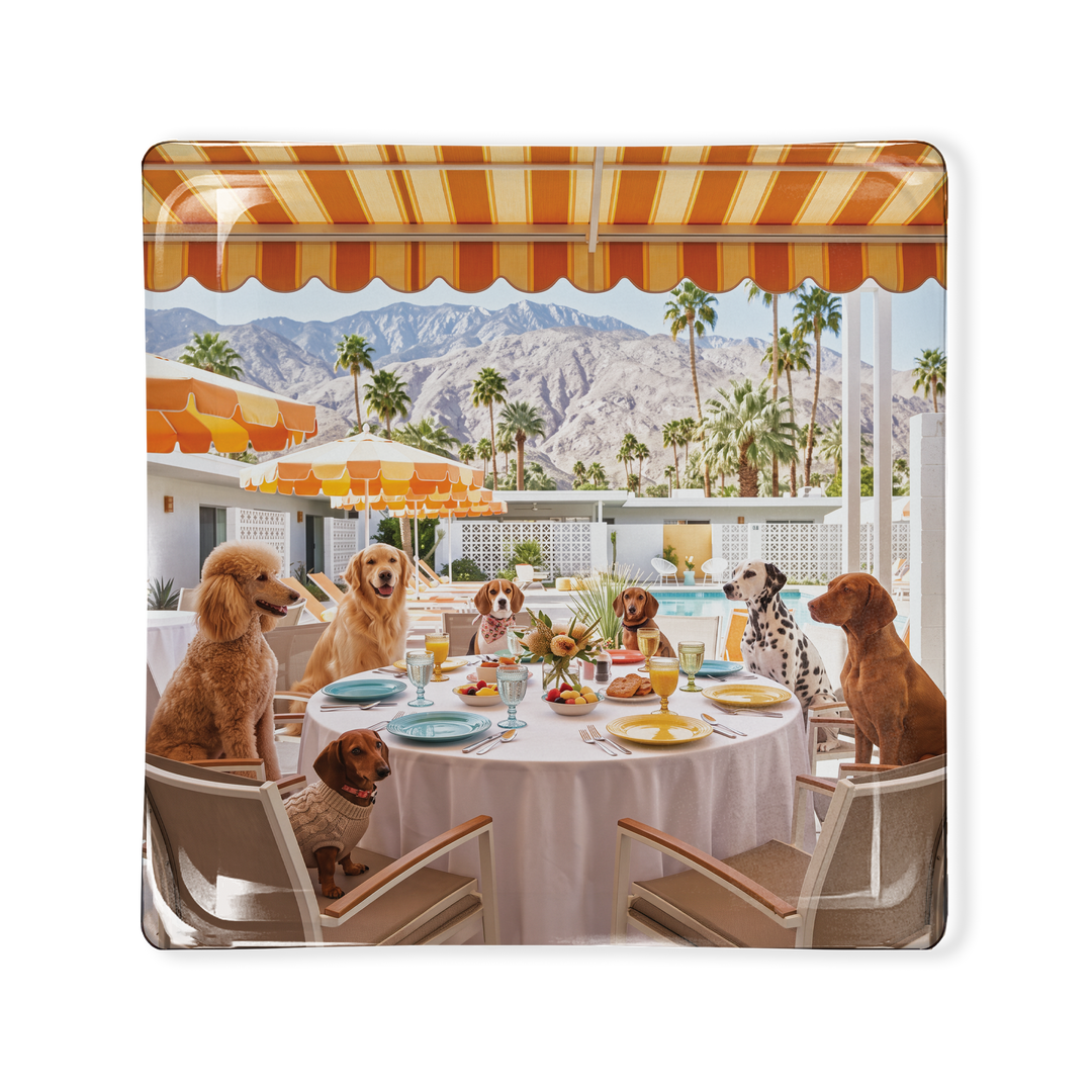 Glass Tray -Dog's who brunch