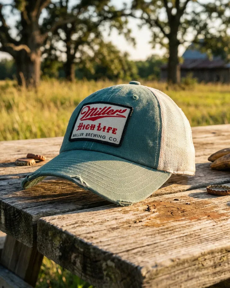 Miller High Life Trucker Hat Orville - Stone/Green