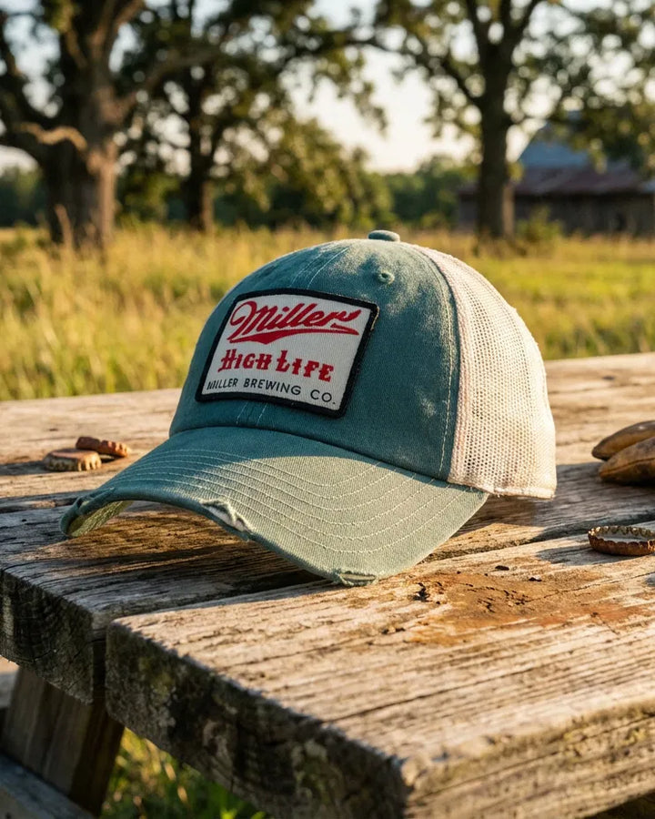 Miller High Life Trucker Hat Orville - Stone/Green