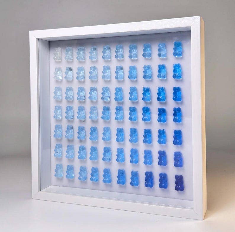 Hand-Sculpted Gummy Bear Resin Art Shadow Box