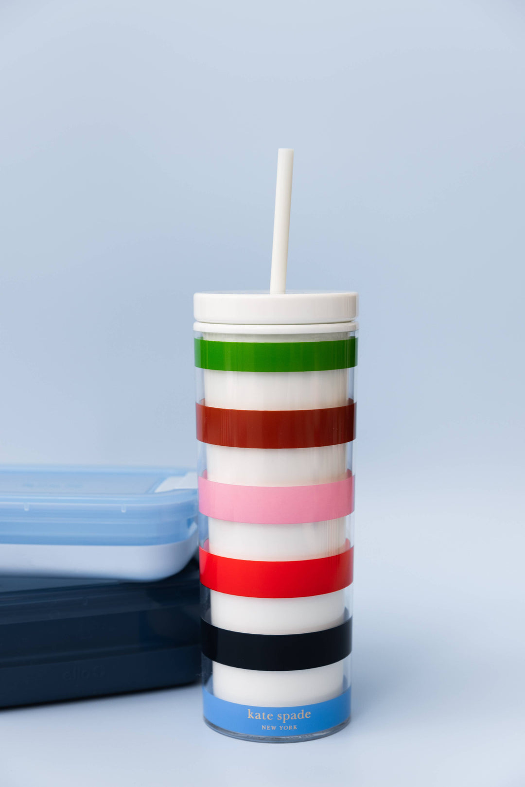 Kate Spade Acrylic Tumbler with Straw, Adventure Stripe