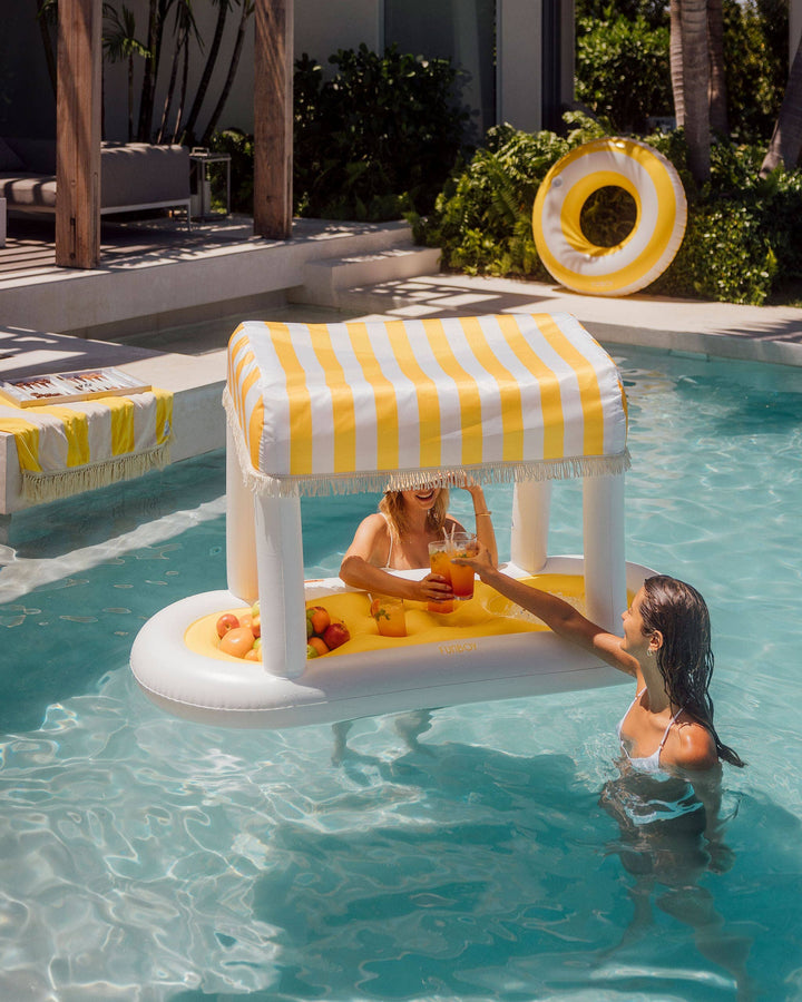 Floating Cabana Bar Yellow Stripes